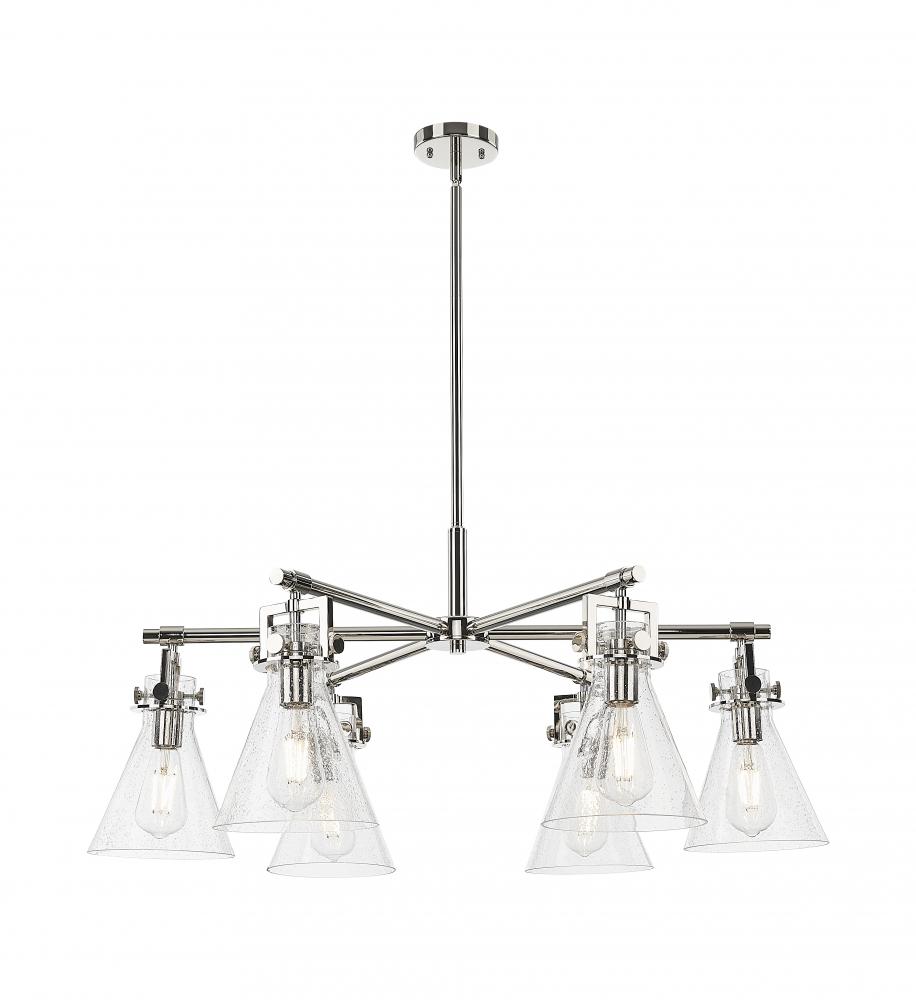 Newton Cone - 6 Light - 26 inch - Polished Nickel - Chandelier