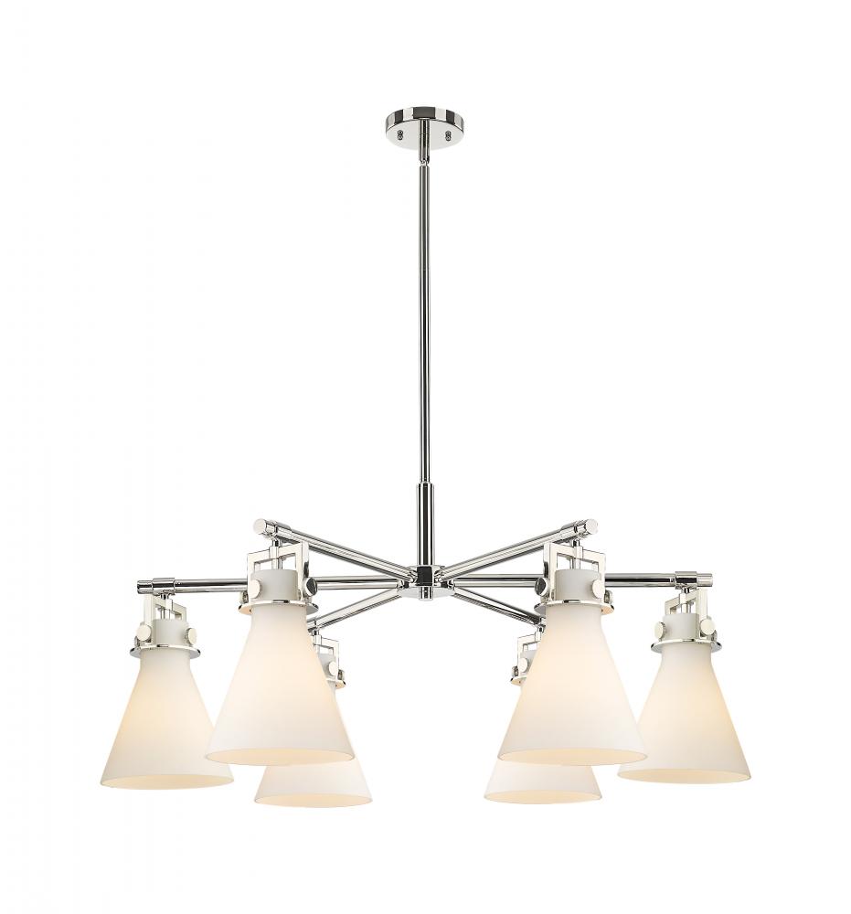 Newton Cone - 6 Light - 26 inch - Polished Nickel - Chandelier