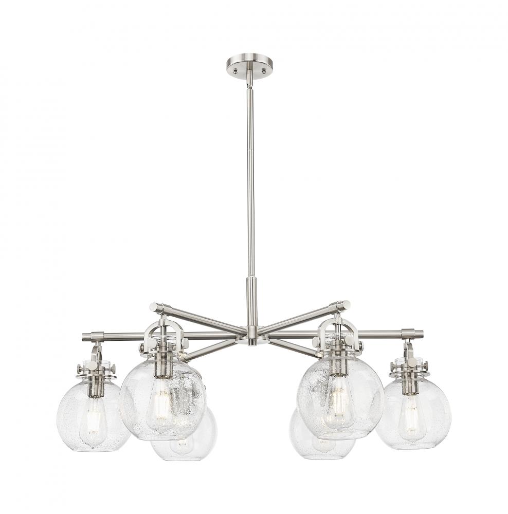 Newton Sphere - 6 Light - 26 inch - Satin Nickel - Chandelier
