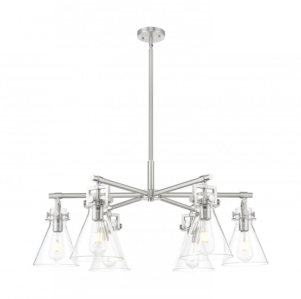 Newton Cone - 6 Light - 26 inch - Satin Nickel - Chandelier
