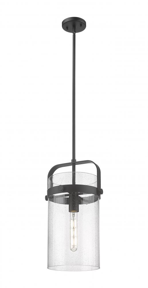 Pilaster - 1 Light - 8 inch Glass - Matte Black - Pendant