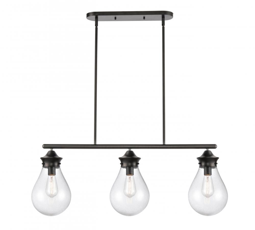 Genesis - 3 Light - 39 inch - Matte Black - Stem hung - Island Light