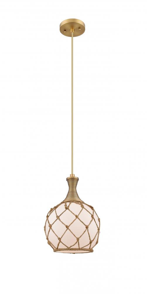 Astor - 1 Light - 8 inch - Brushed Satin Nickel - Cord hung - Mini Pendant