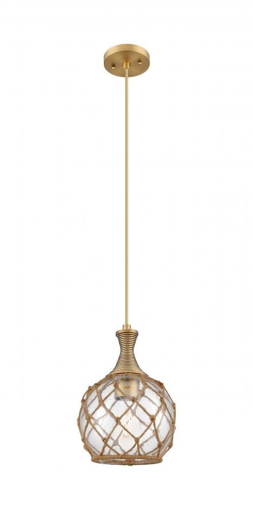 Astor - 1 Light - 8 inch - Brushed Brass - Cord hung - Mini Pendant