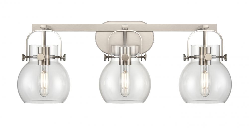 Pilaster II Sphere - 3 Light - 27 inch - Satin Nickel - Bath Vanity Light