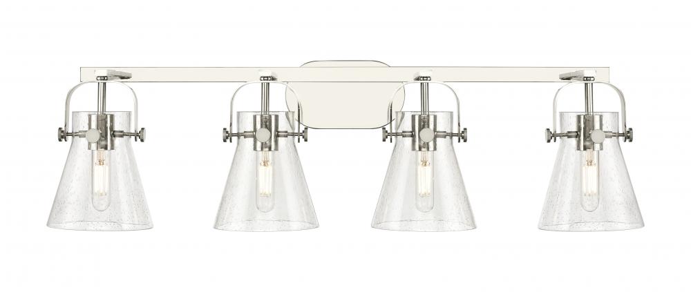 Pilaster II Cone - 4 Light - 37 inch - Polished Nickel - Bath Vanity Light