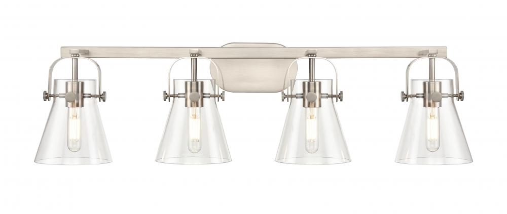 Pilaster II Cone - 4 Light - 37 inch - Satin Nickel - Bath Vanity Light