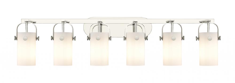 Pilaster II Cylinder - 6 Light - 44 inch - Polished Nickel - Bath Vanity Light
