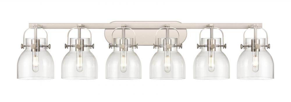 Pilaster II Bell - 6 Light - 46 inch - Satin Nickel - Bath Vanity Light