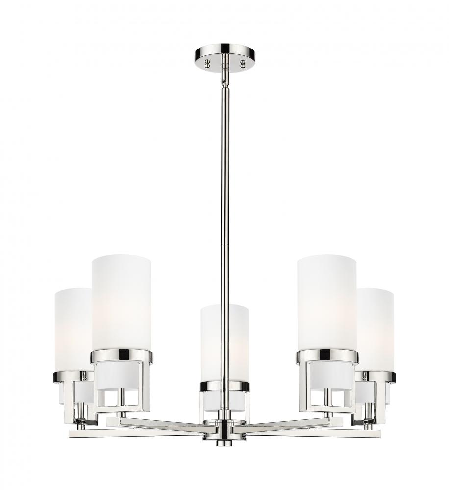 Utopia - 5 Light - 24 inch - Polished Nickel - Chandelier