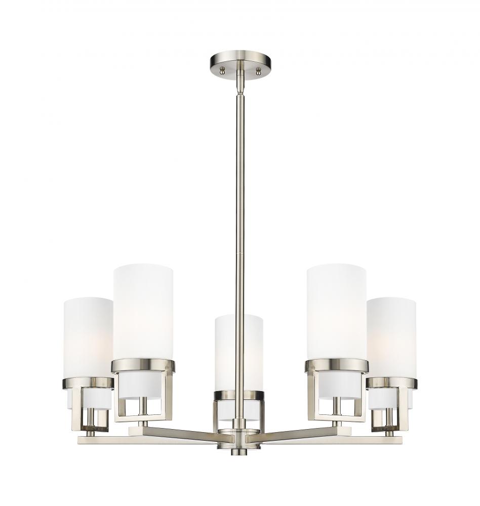 Utopia - 5 Light - 24 inch - Satin Nickel - Chandelier