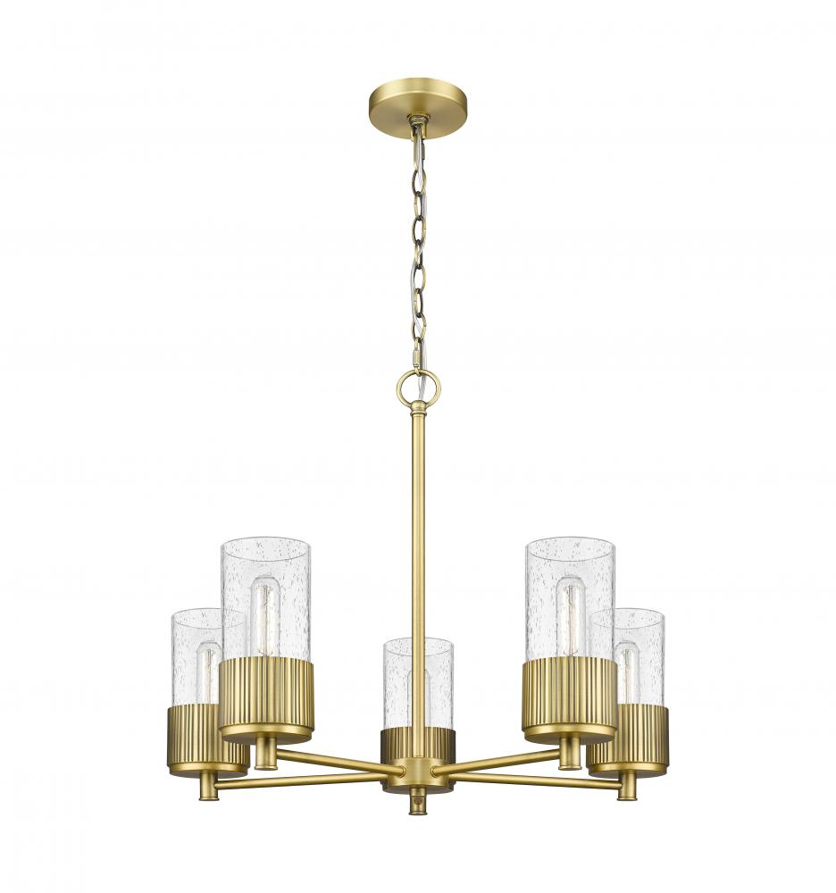 Bolivar - 5 Light - 25 inch - Brushed Brass - Chain Hung - Chandelier
