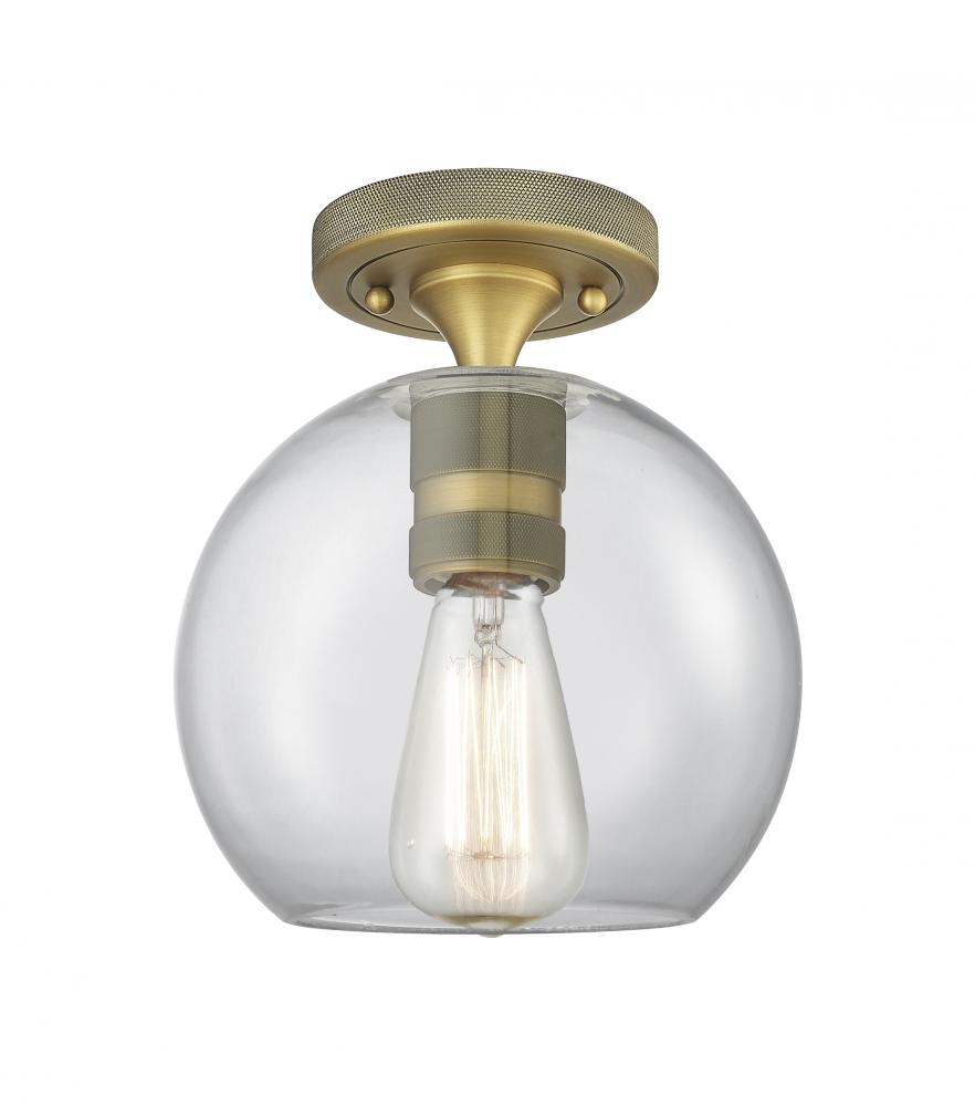 Crown Point - 1 Light - 8 inch - Brushed Brass - Flush Mount
