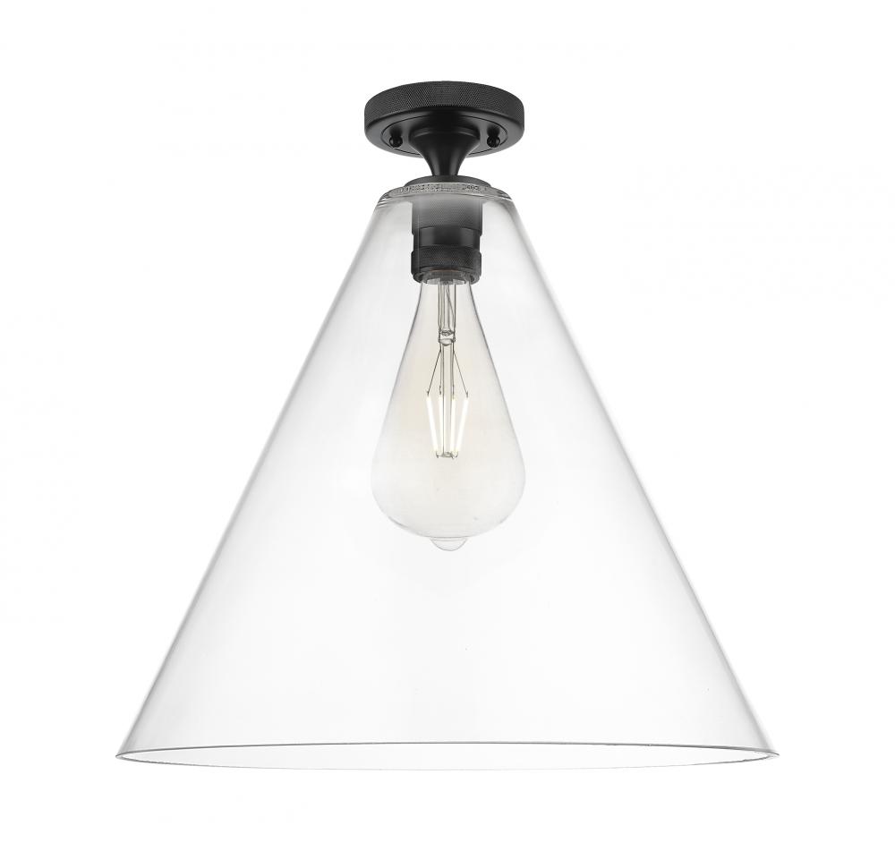 Crown Point - 1 Light - 16 inch - Matte Black - Flush Mount