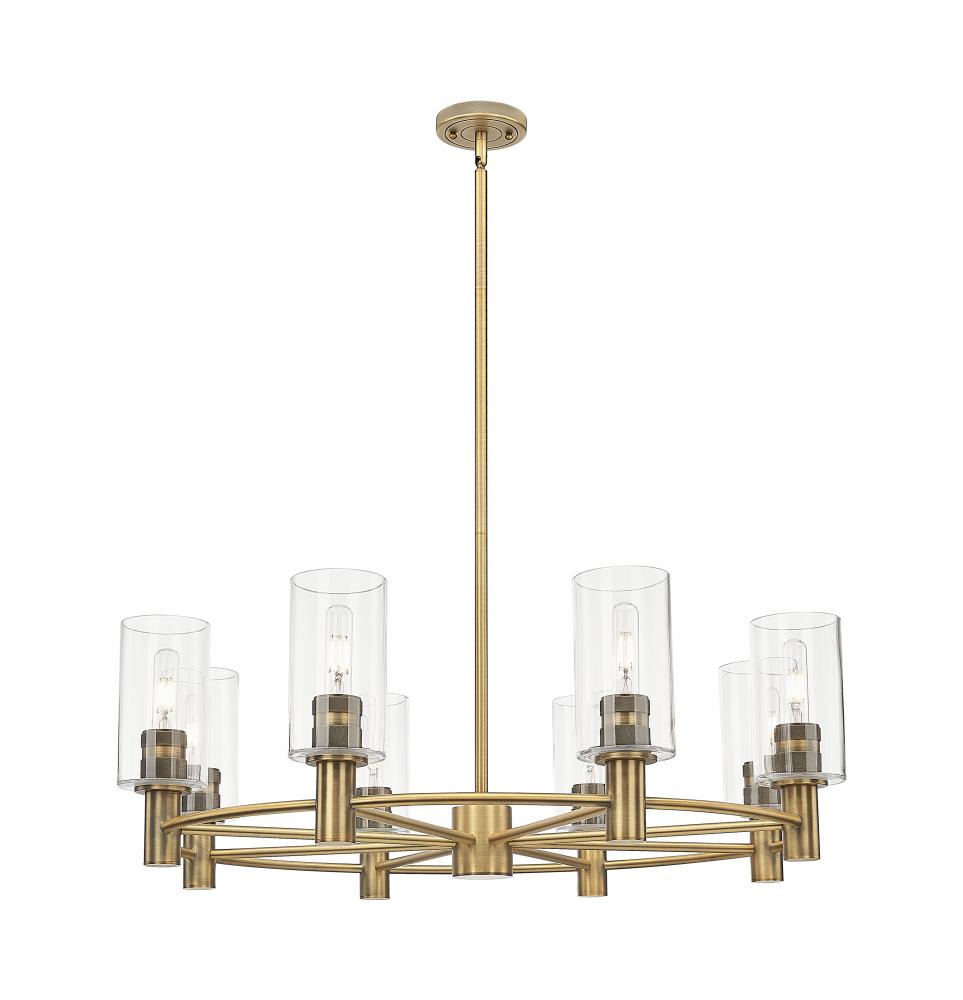 Crown Point - 8 Light - 32 inch - Brushed Brass - Chandelier