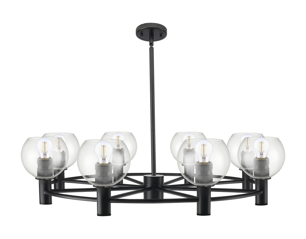 Crown Point - 8 Light - 36 inch - Matte Black - Chandelier
