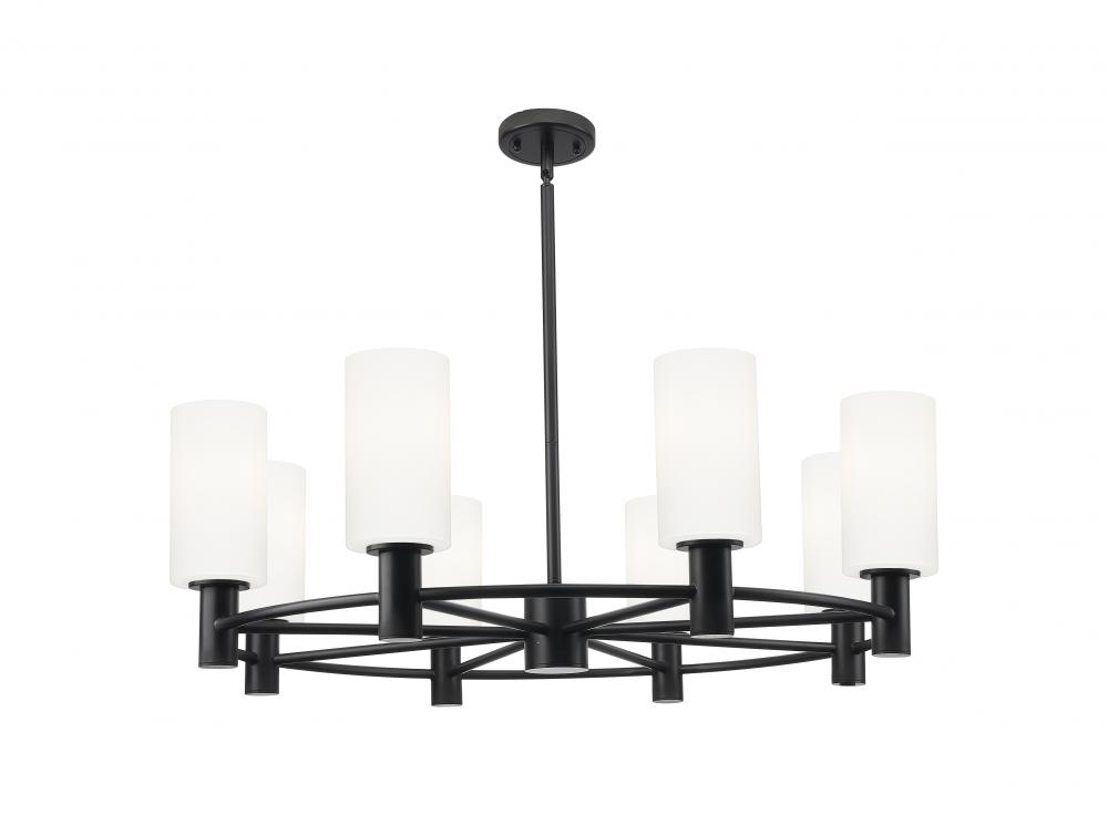 Crown Point - 8 Light - 32 inch - Matte Black - Chandelier
