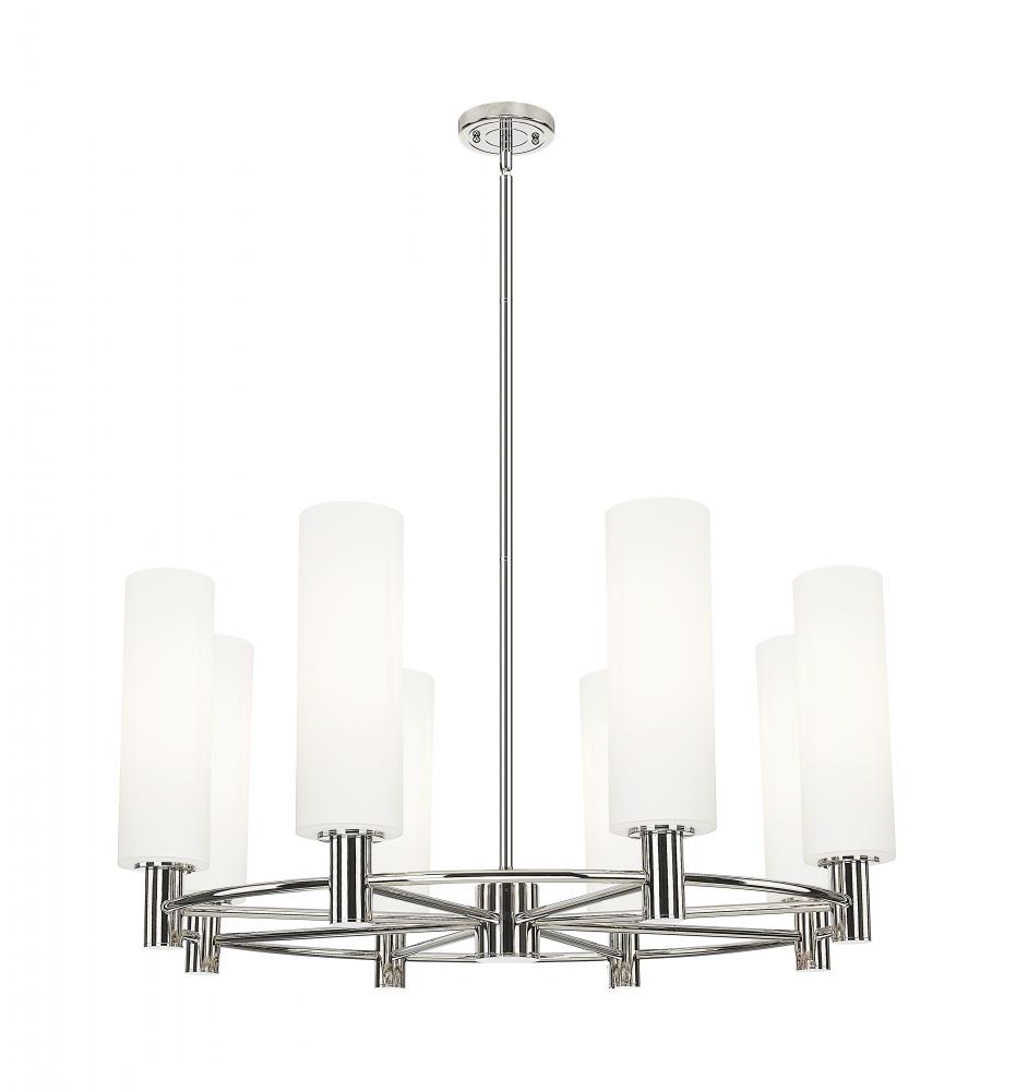 Crown Point - 8 Light - 32 inch - Polished Nickel - Chandelier
