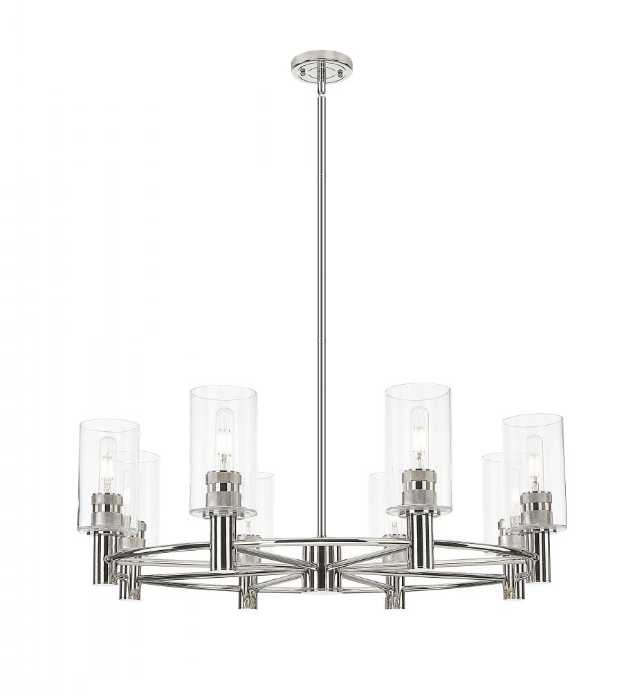 Crown Point - 8 Light - 32 inch - Polished Nickel - Chandelier