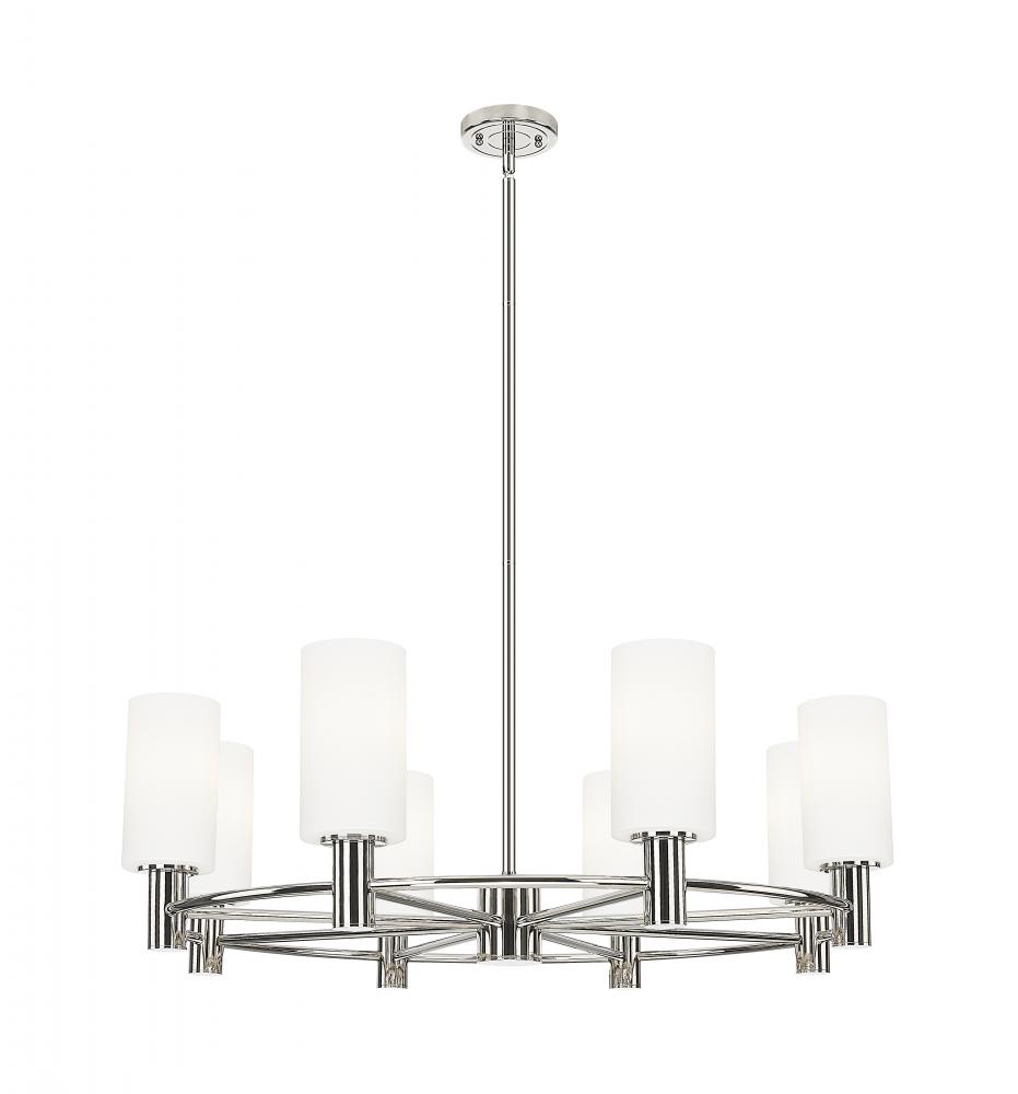 Crown Point - 8 Light - 32 inch - Polished Nickel - Chandelier