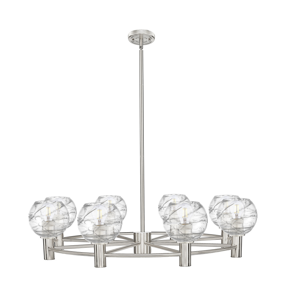 Crown Point - 8 Light - 36 inch - Satin Nickel - Chandelier