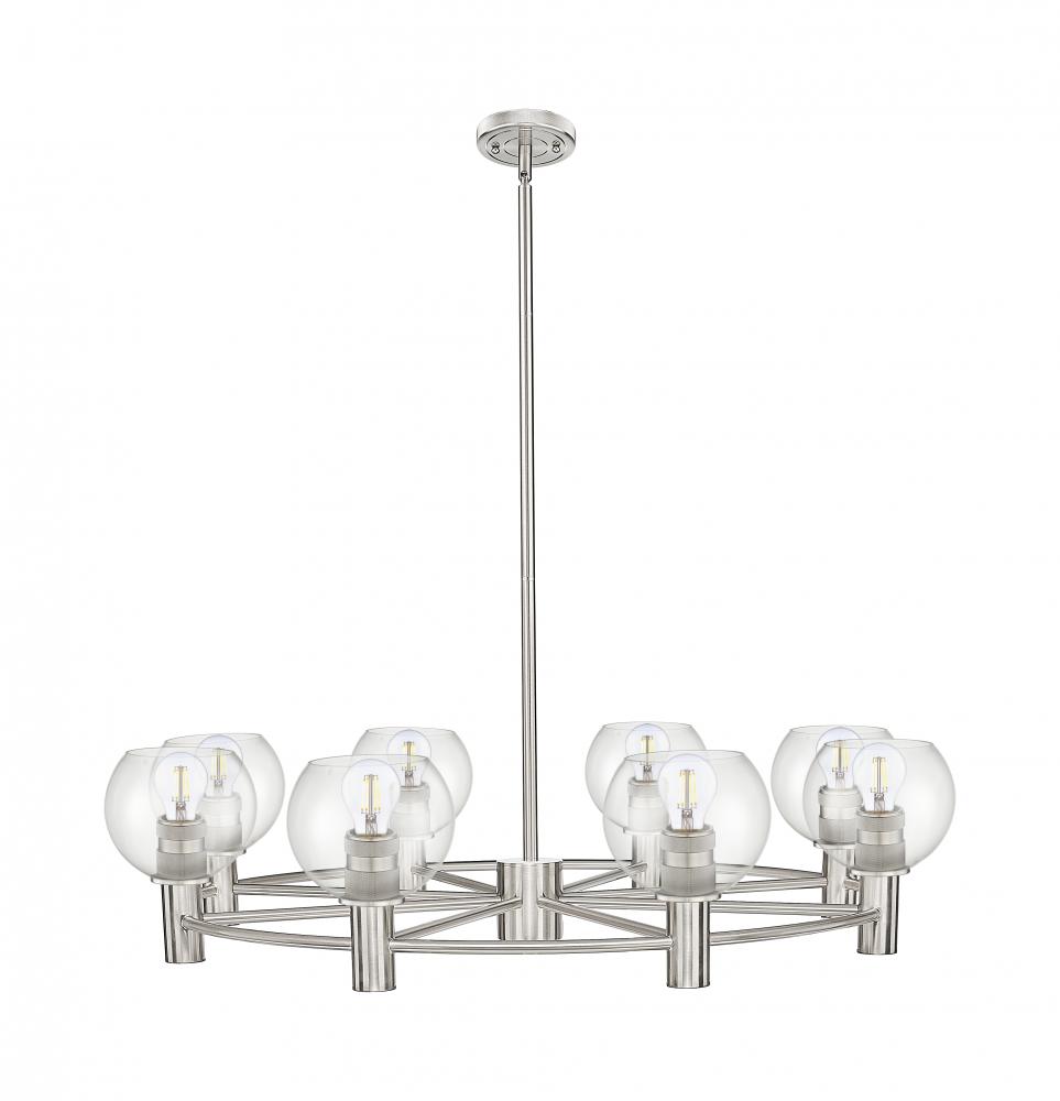 Crown Point - 8 Light - 36 inch - Satin Nickel - Chandelier