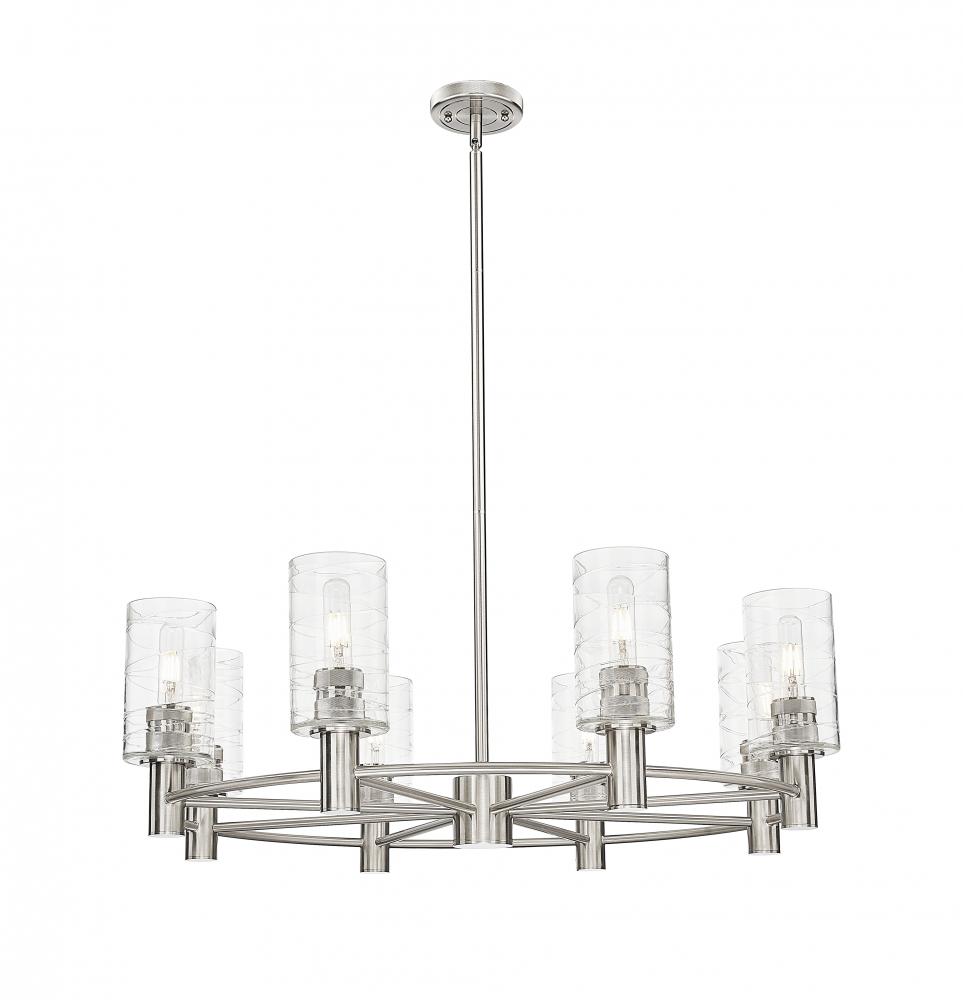 Crown Point - 8 Light - 32 inch - Satin Nickel - Chandelier