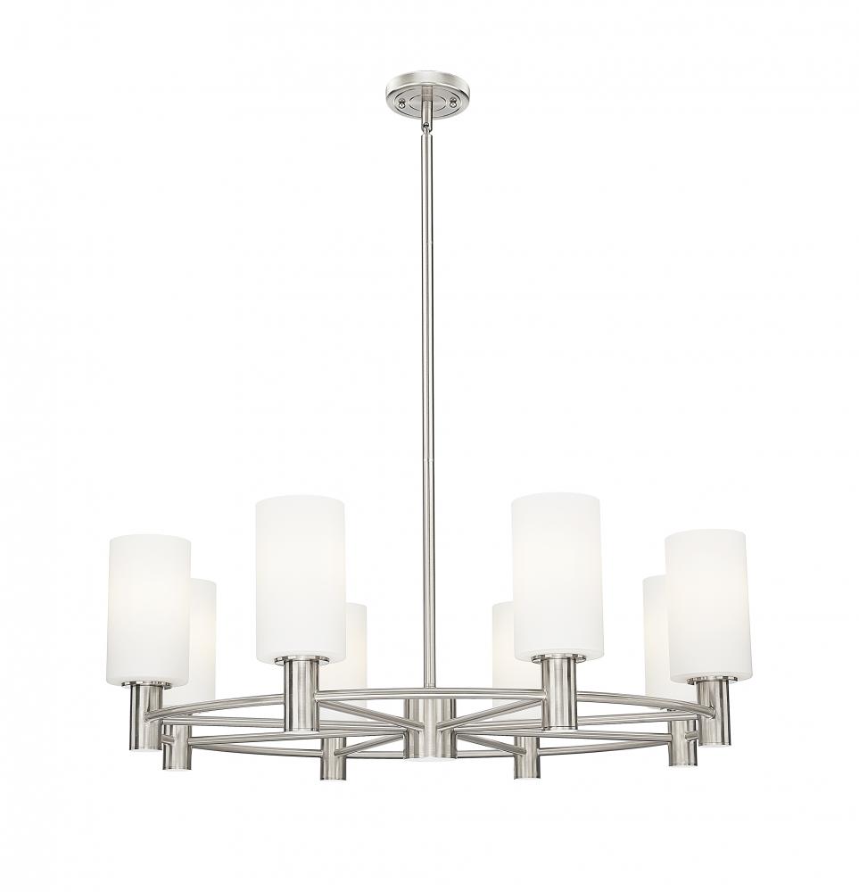 Crown Point - 8 Light - 32 inch - Satin Nickel - Chandelier