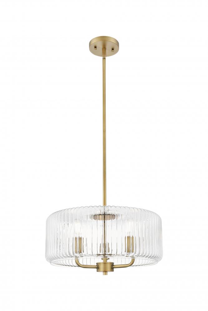 Windsor - 3 Light - 16 inch - Brushed Brass - Stem hung - Pendant