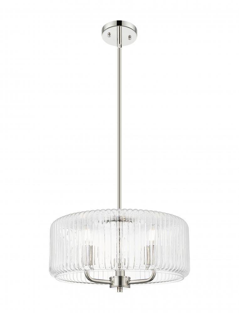 Windsor - 3 Light - 16 inch - Polished Nickel - Stem hung - Pendant