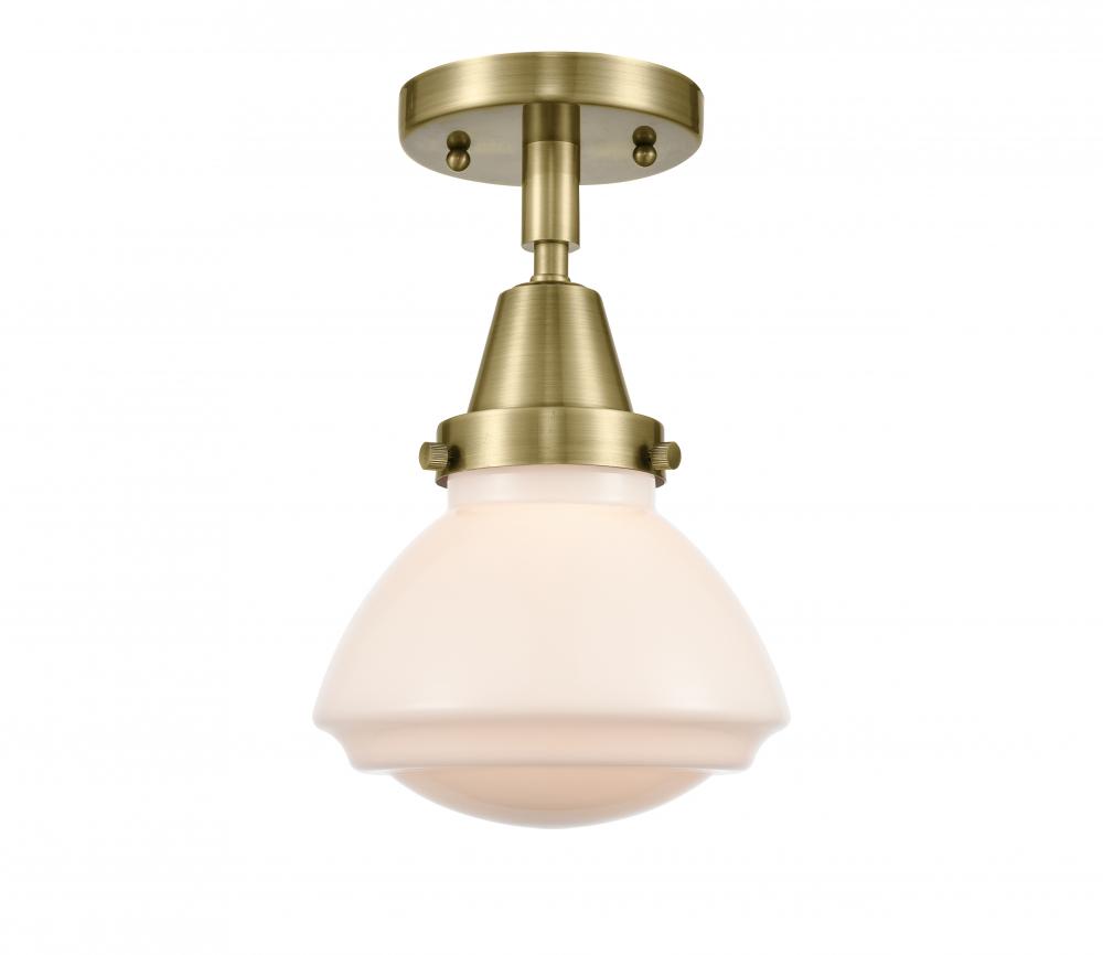 Olean - 1 Light - 7 inch - Antique Brass - Semi-Flush Mount