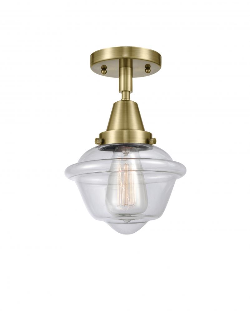 Oxford - 1 Light - 8 inch - Antique Brass - Semi-Flush Mount