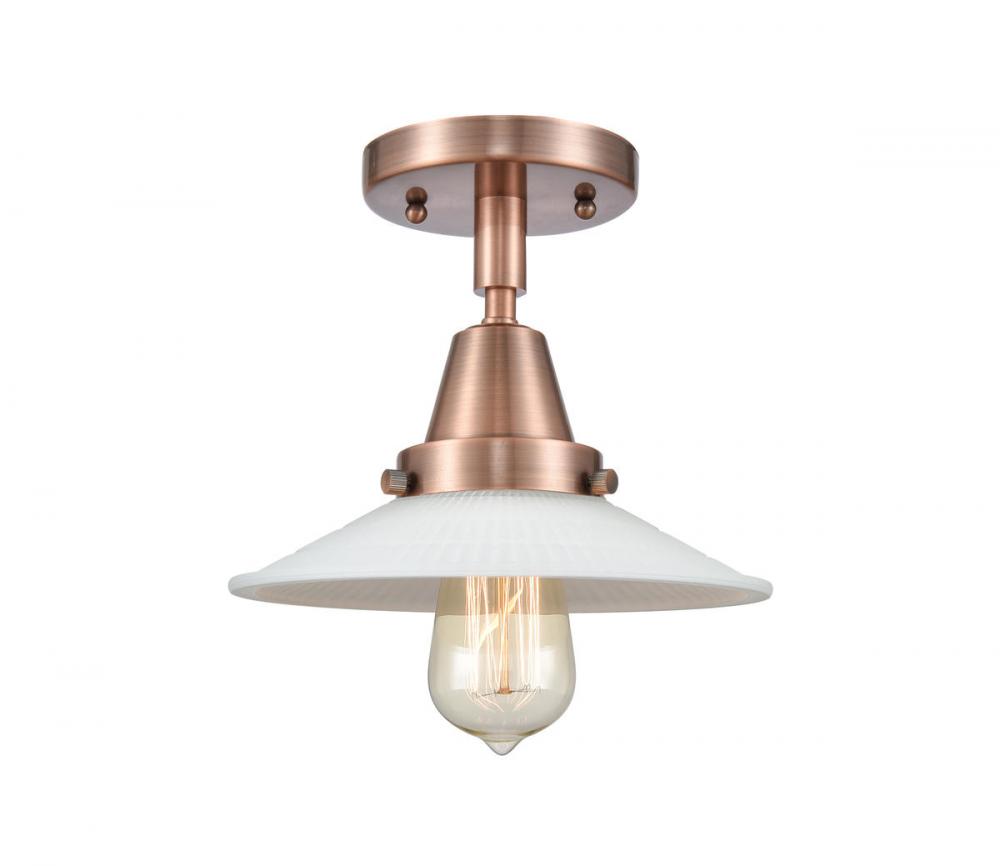Halophane - 1 Light - 9 inch - Antique Copper - Semi-Flush Mount