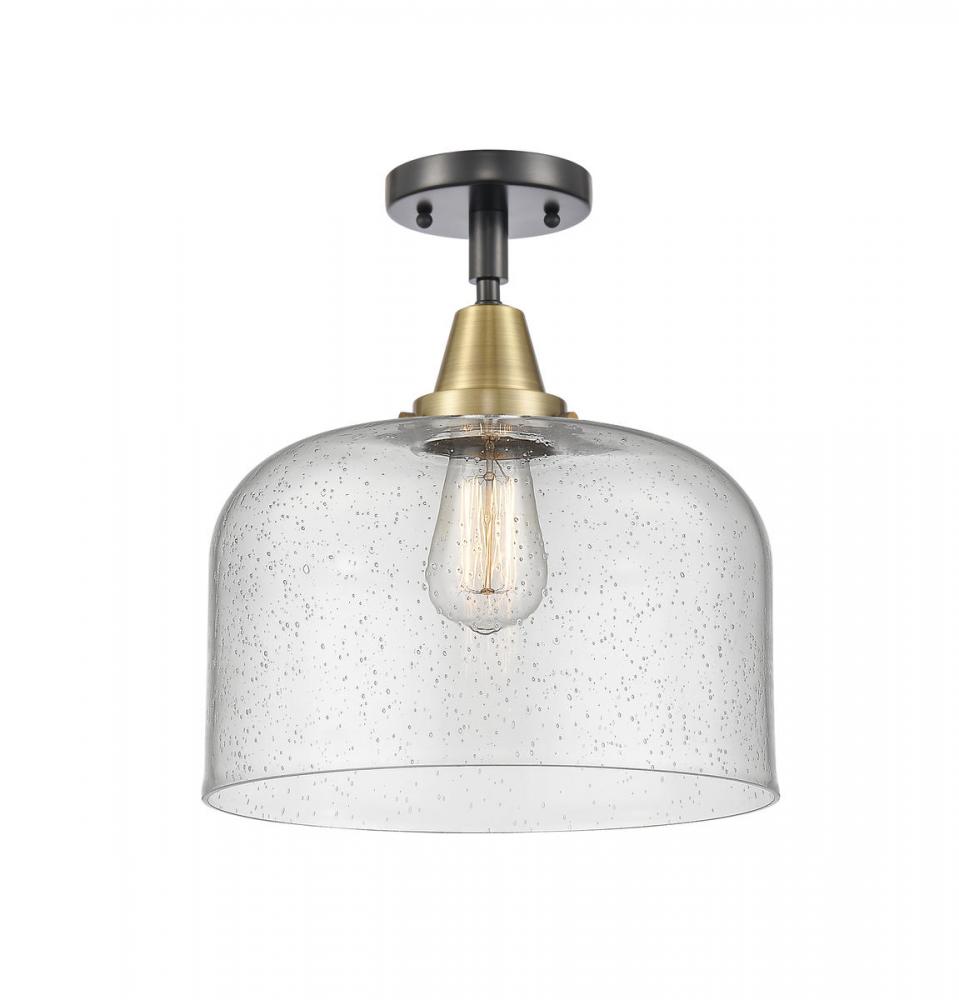 Bell - 1 Light - 12 inch - Black Antique Brass - Semi-Flush Mount