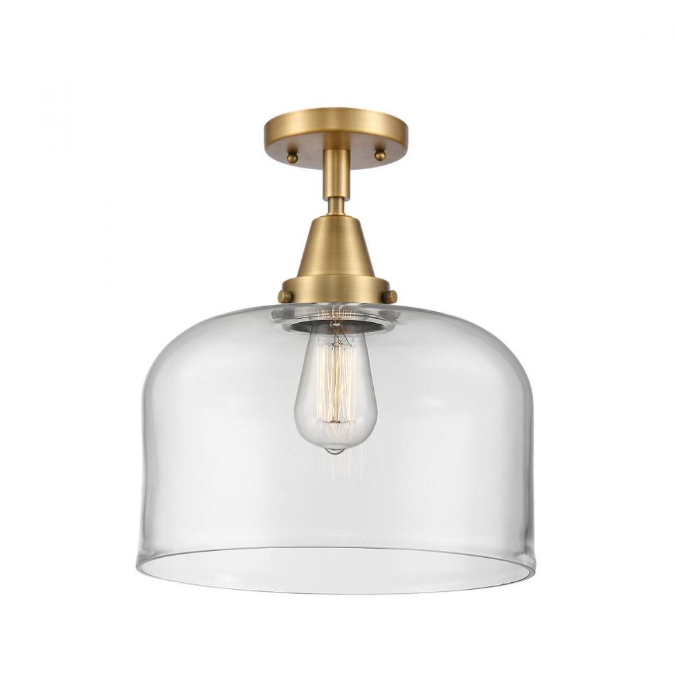 Bell - 1 Light - 12 inch - Brushed Brass - Semi-Flush Mount