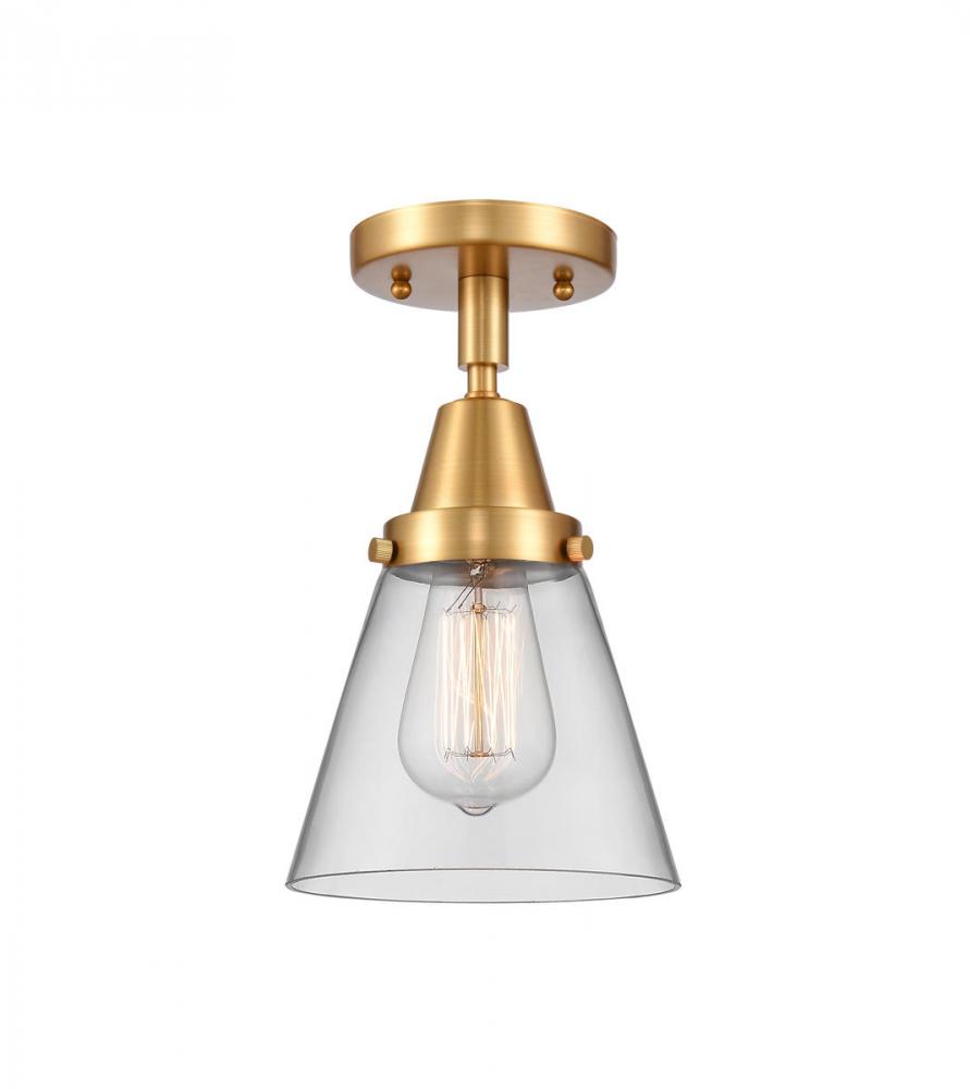 Cone - 1 Light - 6 inch - Satin Gold - Semi-Flush Mount