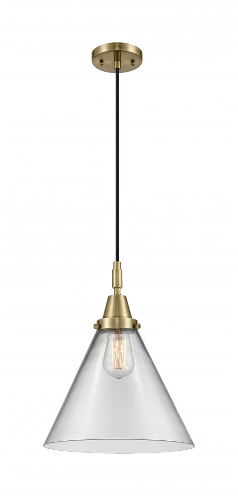 Cone - 1 Light - 12 inch - Antique Brass - Mini Pendant