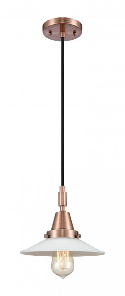 Halophane - 1 Light - 9 inch - Antique Copper - Mini Pendant
