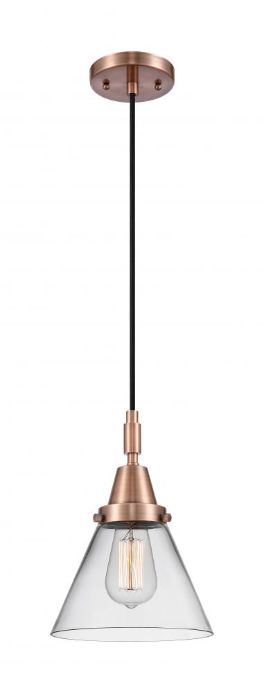 Cone - 1 Light - 8 inch - Antique Copper - Mini Pendant