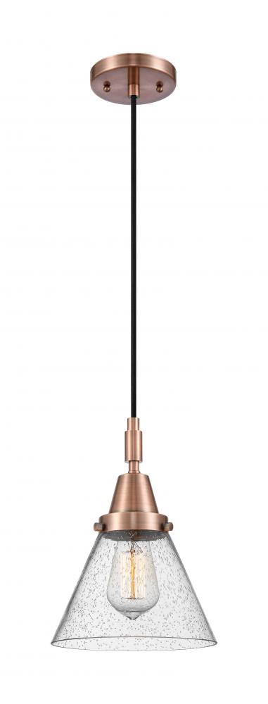 Cone - 1 Light - 8 inch - Antique Copper - Mini Pendant