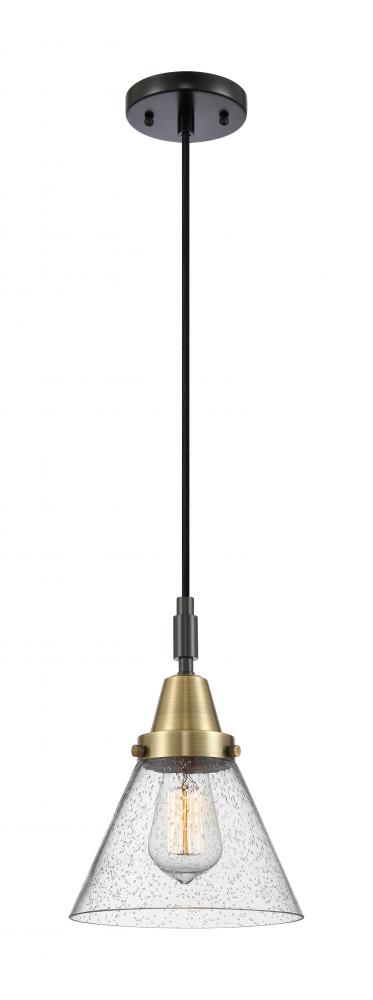 Cone - 1 Light - 8 inch - Black Antique Brass - Mini Pendant