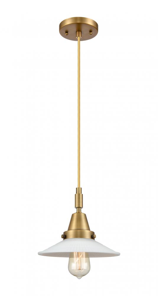 Halophane - 1 Light - 9 inch - Brushed Brass - Mini Pendant