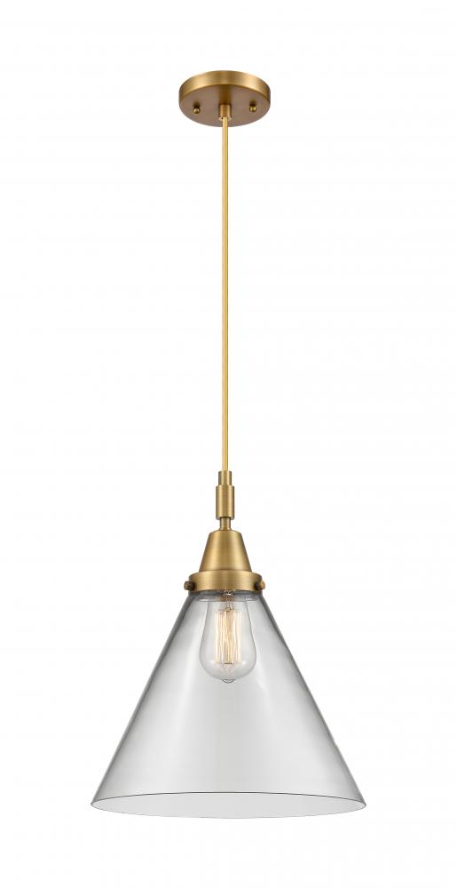 Cone - 1 Light - 12 inch - Brushed Brass - Mini Pendant