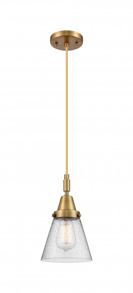 Cone - 1 Light - 6 inch - Brushed Brass - Mini Pendant