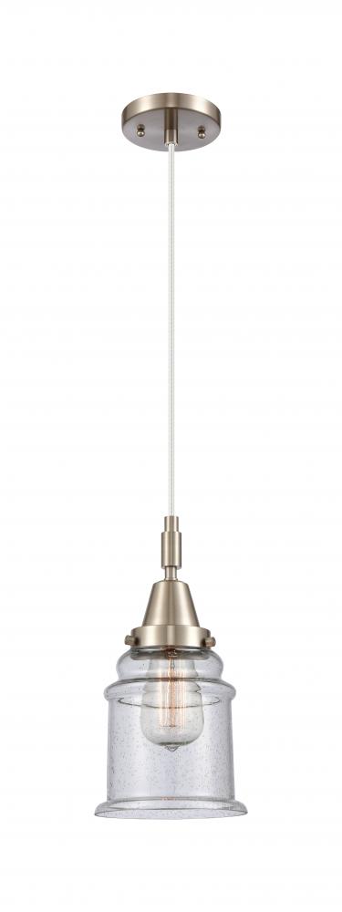 Canton - 1 Light - 7 inch - Brushed Satin Nickel - Mini Pendant