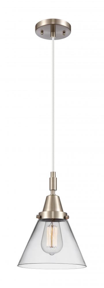Cone - 1 Light - 8 inch - Brushed Satin Nickel - Mini Pendant