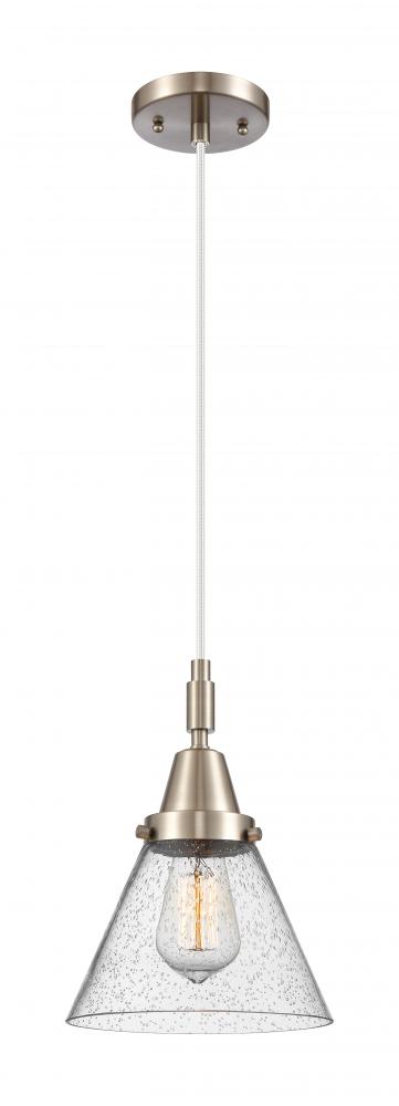 Cone - 1 Light - 8 inch - Brushed Satin Nickel - Mini Pendant