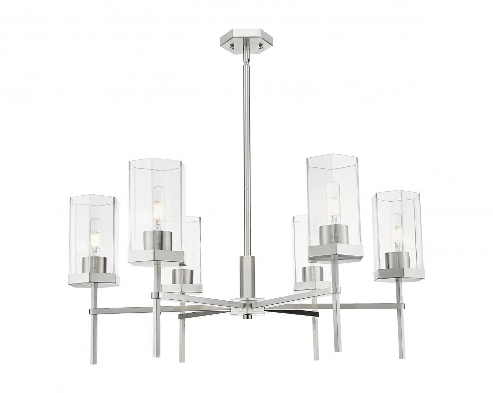 Blakeley - 6 Light - 32 inch - Satin Nickel - Chandelier
