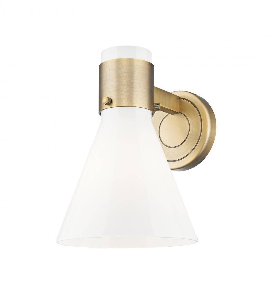 Lawton Cone - 1 Light - 8 inch - Brushed Brass - Sconce