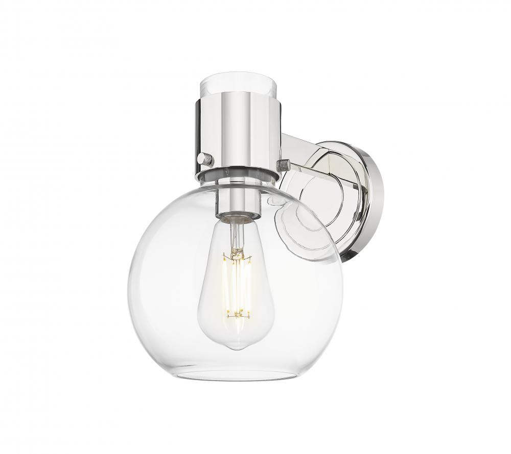 Lawton Sphere - 1 Light - 8 inch - Polished Nickel - Sconce